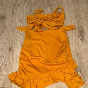 Vibrant Orange Ruffled set